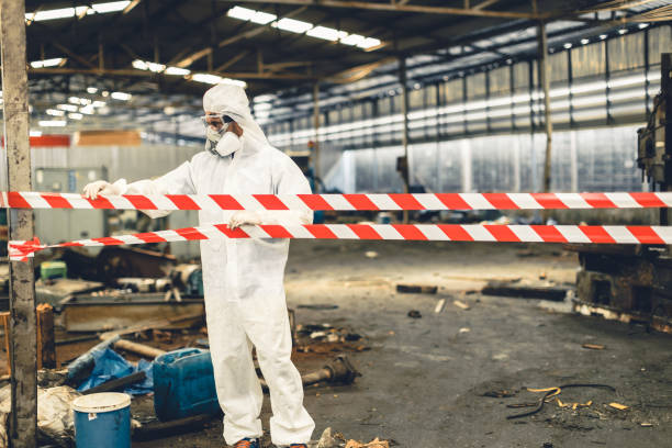 Professional Sewage Cleanup technician working in Mystic, CT